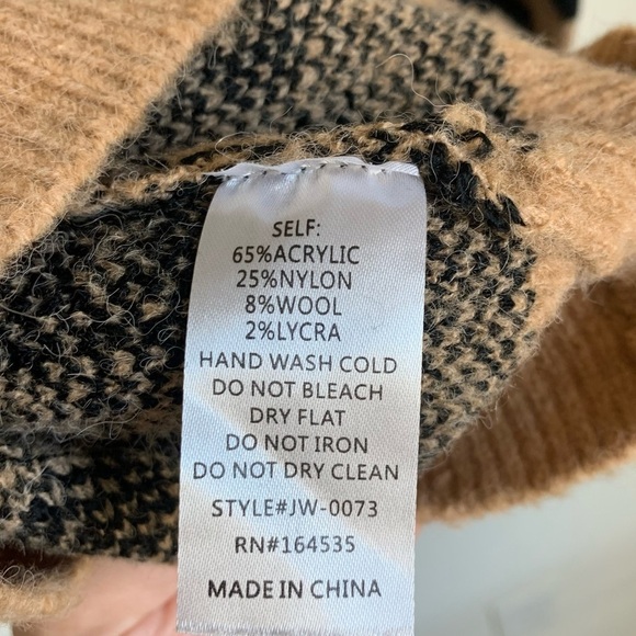 Boho Leopard Animal Print Oversized Wool Blend Fuzzy Sweater NWT Small Medium - Picture 6 of 6